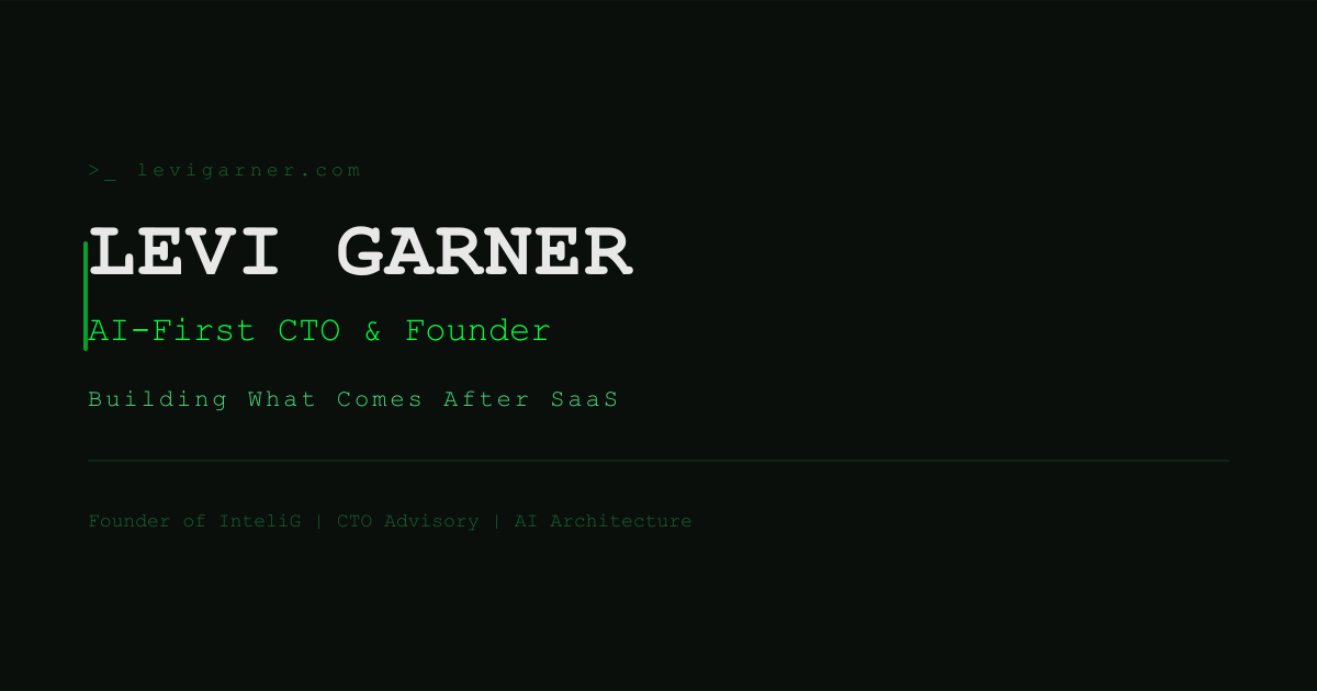 Intelig Why I Built InteliG — Levi Garner